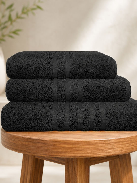 My Home Luxury Facecloth 50x90cm Black Weight 600gr/m²