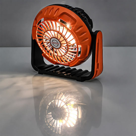 USB Ventilator mit Wasser und Beleuchtung und Powerbank 6W Orange