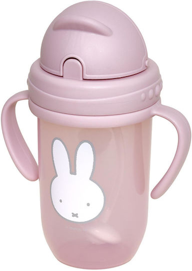 Baby Oliver Παιδικό Ποτηράκι με Χερούλι και Καλαμάκι από Πλαστικό Ροζ 260ml