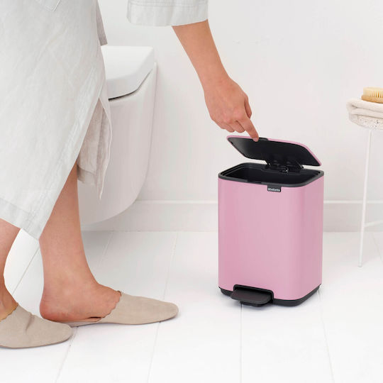 Brabantia Bo Pedal Πλαστικό Καλαθάκι Μπάνιου 4lt Ροζ