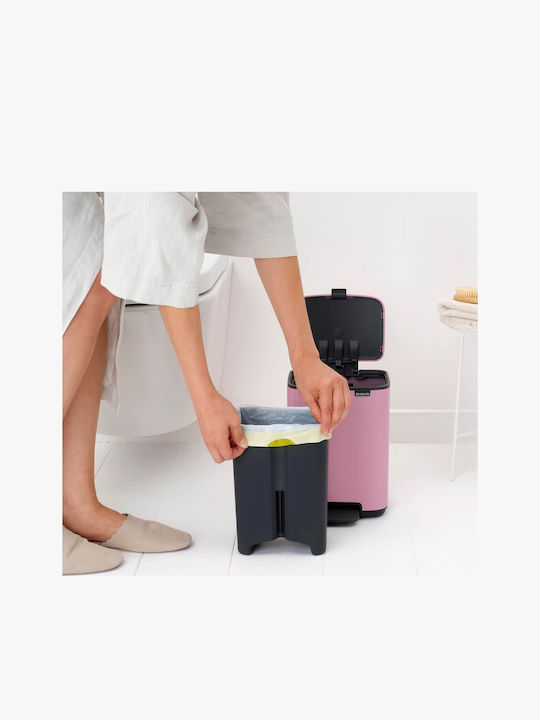 Brabantia Bo Pedal Plastic Bathroom Bin 4lt Pink
