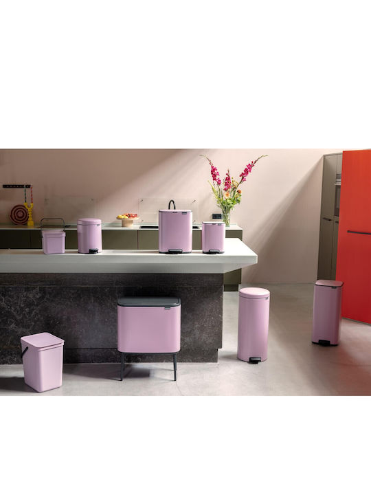 Brabantia Bo Pedal Plastic Bathroom Bin 4lt Pink