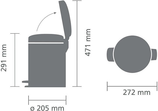 Brabantia Newicon Coș Metalic De Baie 5lt Roz