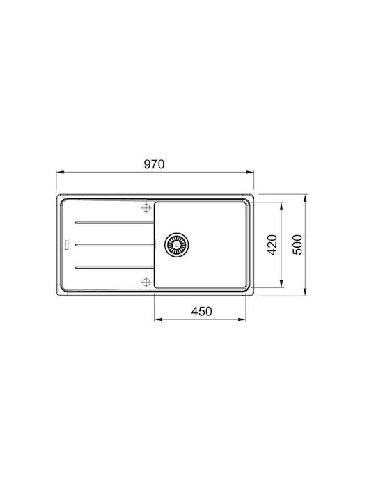 Franke Basis Bfg 611-97 1140663193 Drop-In Мивка от Синтетичен Гранит Ш97xД50см Мат черно
