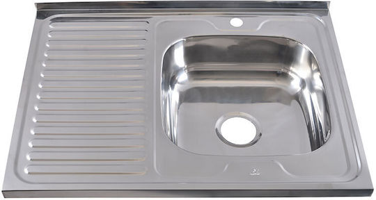 Inter Ceramic Alpaka ICK 16 L Drop-In Chiuvetă Inox Satinat L80xW60cm Argintiu