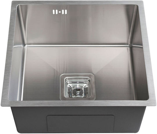 Inter Ceramic Ick Drop-In Кухненски Мивка Inox Дължина 44xШирина 44см Сребрист