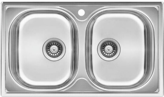 Macart Ecotype N-200 Ένθετος Νεροχύτης Inox Σατινέ Μ82xΠ50cm Ασημί