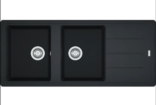 Franke Basis Bfg 621 1140284107 Drop-In Chiuvetă din Granit Sintetic L116xW50cm Onyx