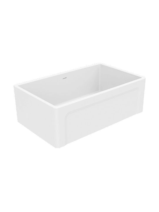 Creavit Eingebauter Küchenspüle Porzellan M76xP46cm Weiße