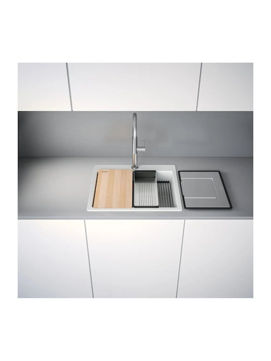 Franke Mythos Chiuvetă Drop-In din Granit Lichid 59x51cm Alb
