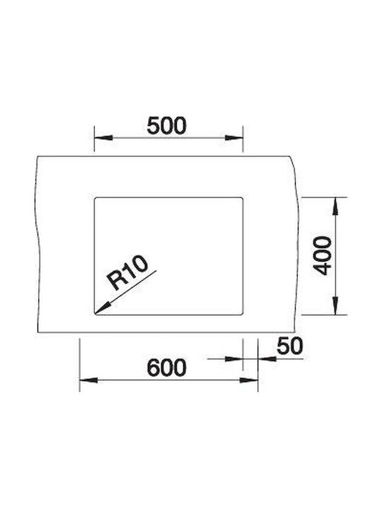 Blanco Undermount Sink Inox with Faucet W54xD44cm Gray