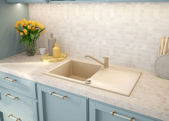 Deante Unterbau Küchenspüle aus Flüssigem Granit M78xB44cm Beige