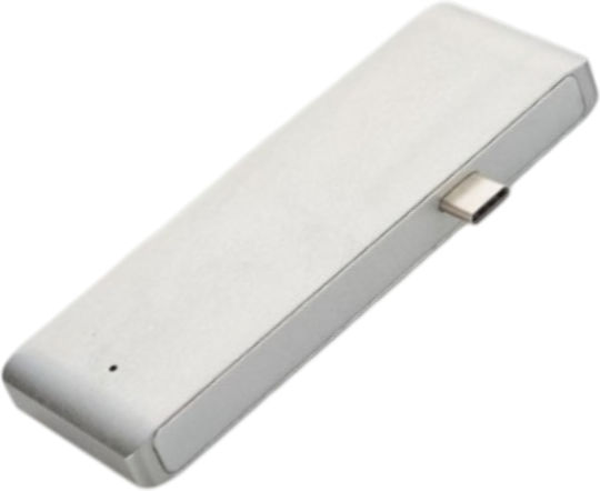 Type-c Ports Hub 4 Θυρών USB 3.1 με σύνδεση USB-C Γκρι