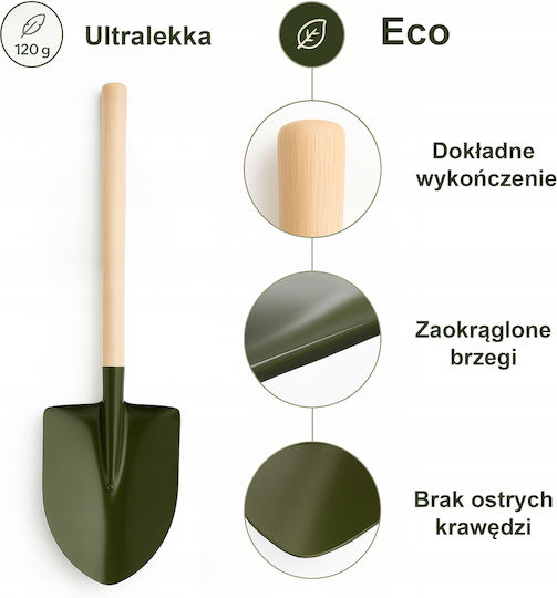 Детска лопатка за плаж и пясъчник безопасна еко дървена 55 см