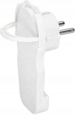 Flat Plug Handle White 7mm 2pz 16a 3500w Grounding