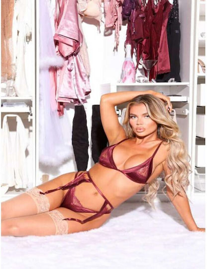 Sexy Lingerie Sets Garters Women's Burgundy 7024