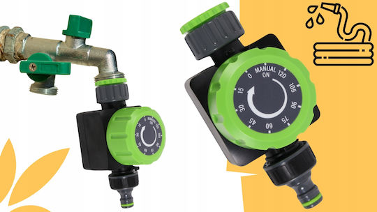 Water Flow Timer Mechanical Manual Irrigation Controller 1-3/4 120min