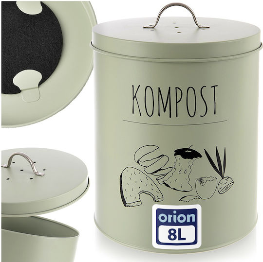 Kitchen Composter Carbon Filter Metal Green Greenish 8 L