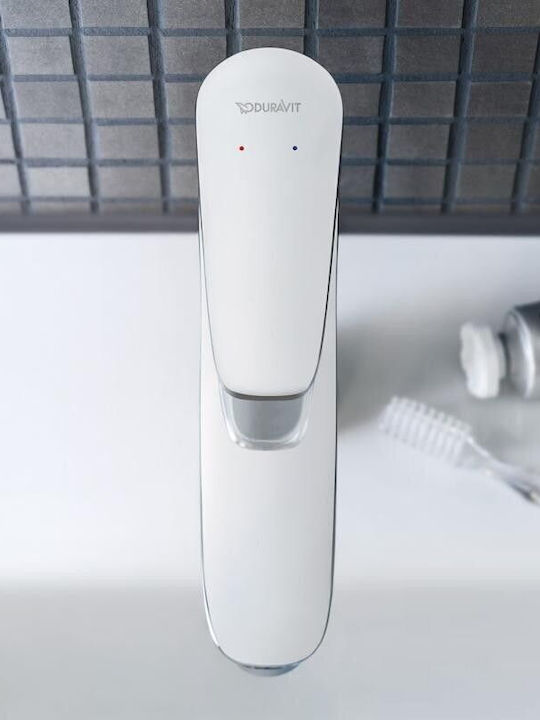 Duravit Αναμεικτική Μπαταρία Νιπτήρα Ασημί