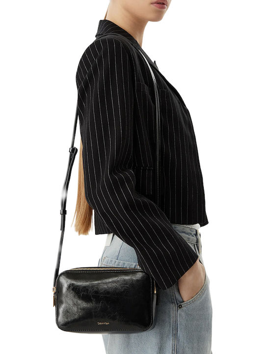 Foil Logo Women's Shoulder Bag Black