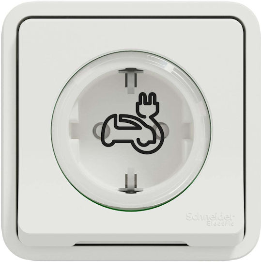 Schneider Electric Μονή Πρίζα Ρεύματος Λευκή
