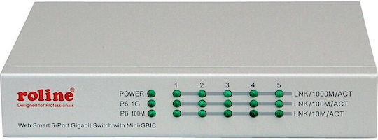 Roline 21.14.3523 Managed L2 Switch με 5 Θύρες Gigabit (1Gbps) Ethernet και 1 SFP Θύρα
