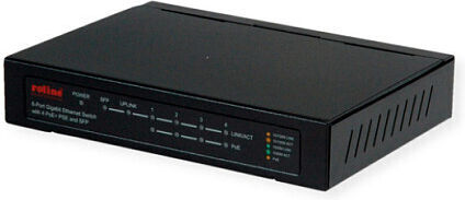 Roline 21.14.3524 L2 PoE+ Switch με 5 Θύρες Gigabit (1Gbps) Ethernet και 1 SFP Θύρα