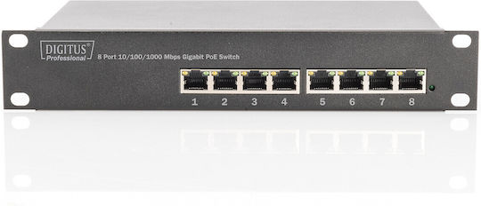Digitus DN-95317-1 Unmanaged L2 PoE+ Switch With 8 Gigabit (1Gbps) Ethernet Ports