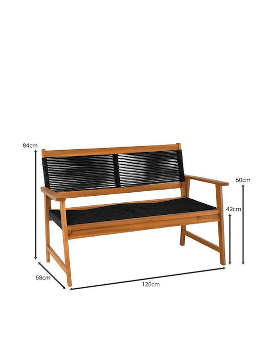 Living Двуместен Градински Диван От Ратан 120x68x84см Е2356,1