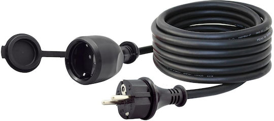 Commel 1 Platz mit Kabel 10m Durchmesser 3 x 2.5mm² Wasserdicht Schwarz