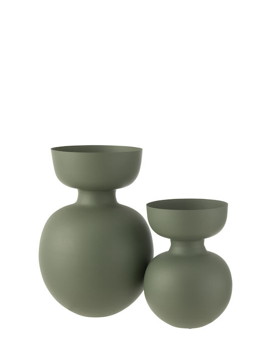 Jolipa Dekorative Aluminiumvase Grün 31x31xH45,5cm