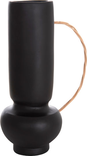 HomeMarkt Decorative Vase Ceramic Mibo Black Diameter 20.5xHeight 35cm