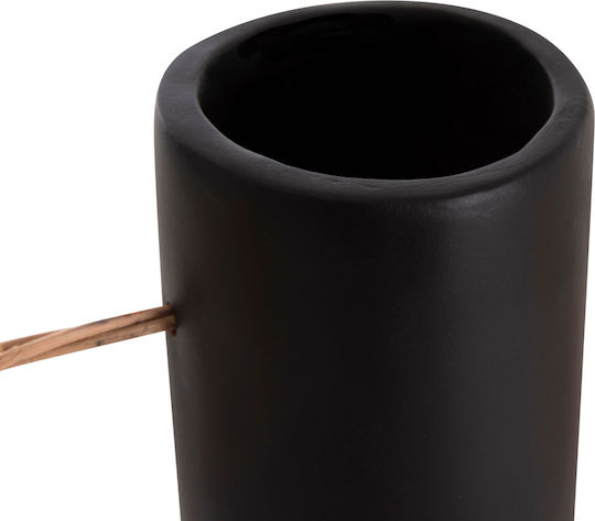 HomeMarkt Decorative Vase Ceramic Mibo Black Diameter 20.5xHeight 35cm