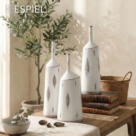 Espiel Decorative Vase White 19.5x19.5x64.5cm