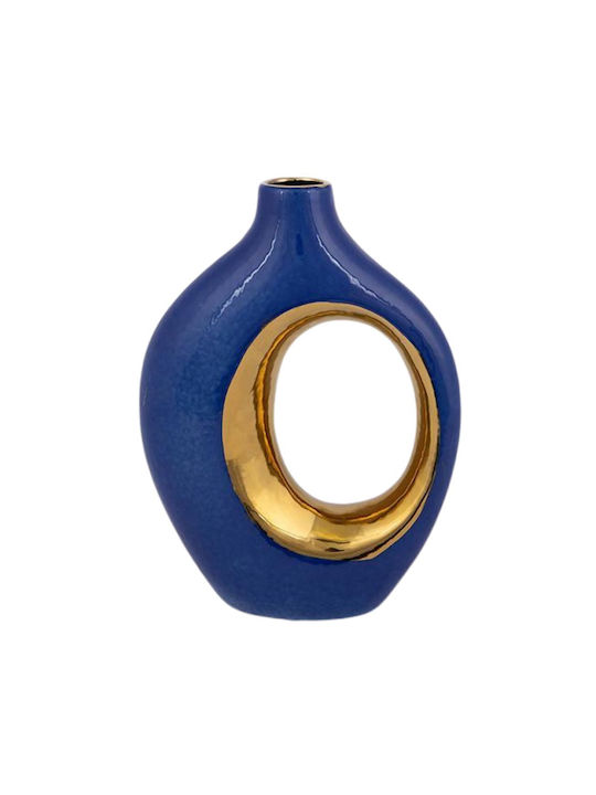 Set Decorative Blue Ceramic Vases 18.5x6.5xH25cm