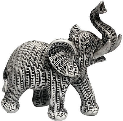 Decorative Polyresin Elephant Embossed Motif 13x5x14cm