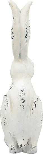 Artekko Заек Декоративен Заек Магнезий Бяла Патина 21x13x47 см 21см x 13см x 47см