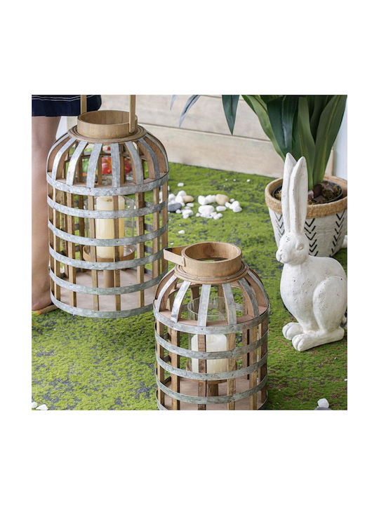 Artekko Rabbit Decorative Rabbit Magnesium White Patina 21x13x47 Cm 21cm X 13cm X 47cm
