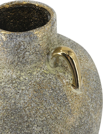Artekko Διακοσμητικό Βάζο Κεραμικό Candia Γκρι 18x18xΥ28.5cm