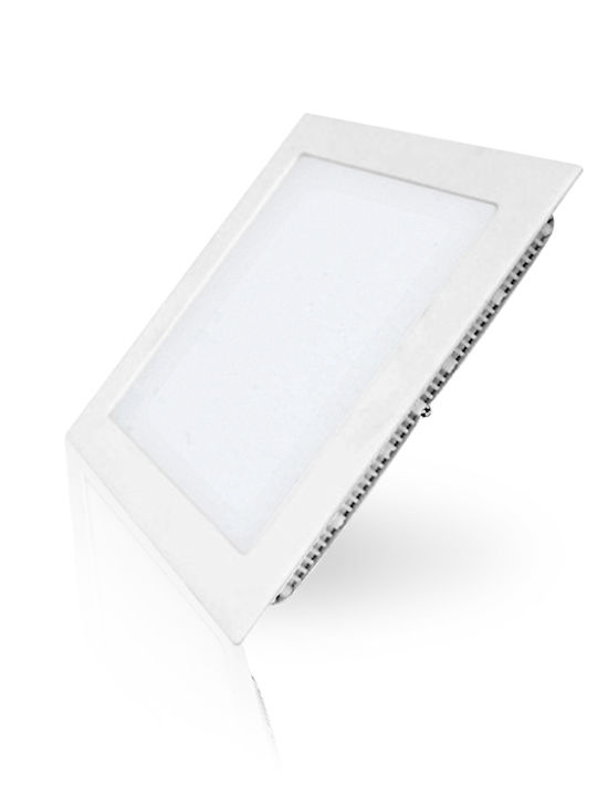 Fos me Τετράγωνο Χωνευτό LED Panel 18W με Ψυχρό Λευκό Φως 6500K 22.5x22.5εκ.