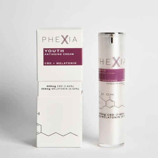 Phexia Youth Anti-aging Cremă de Față pentru Hidratare, Anti-îmbătrânire și Tonifiere cu CBD, Melatonin 50ml
