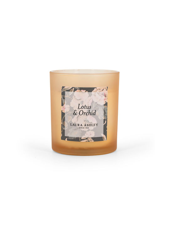 Laura Ashley Aromatisches Soja-Kerze im Gefäß mit Lotus & Orchidee Parfüm 200gr