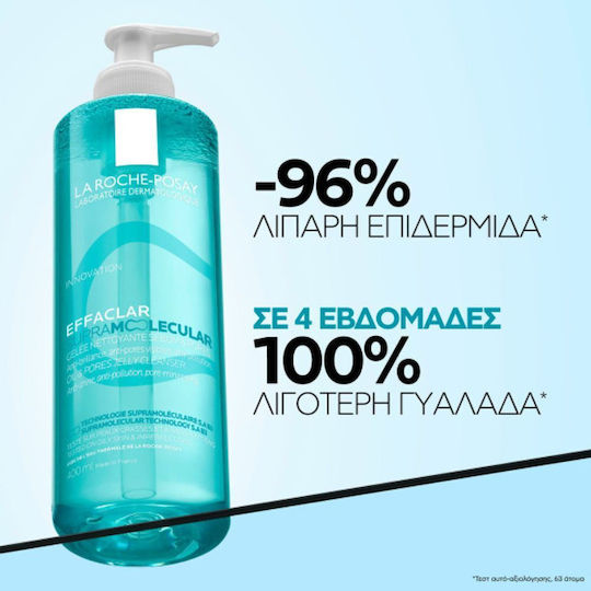 La Roche Posay Effaclar Supramolecular Gel Καθαρισμού Προσώπου για Ακνεϊκές Επιδερμίδες 400ml