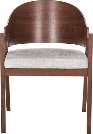 Πολυθρόνες Τραπεζαρίας Rubberwood 56x56x78εκ. 2τμχ Καρυδί-γκρι