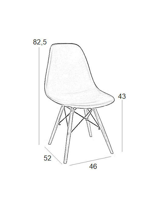 Loft Dining Room Polypropylene Chair Grey 46x55x81cm