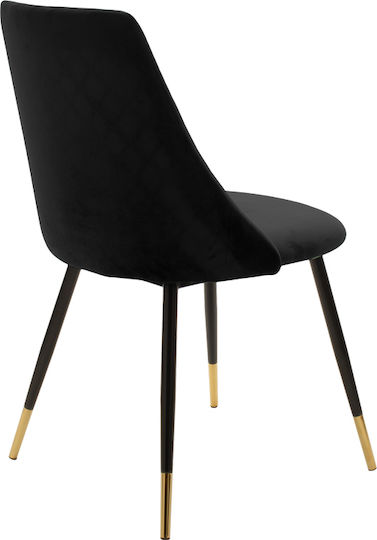 Giselle Scaune de Sufragerie din Catifea Negre 4 Buc. 49x53x