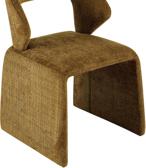 Poise Scaune de Dining cu Tapițerie Textilă Galbenă Set 2 Bucăți 61x55x88.5cm