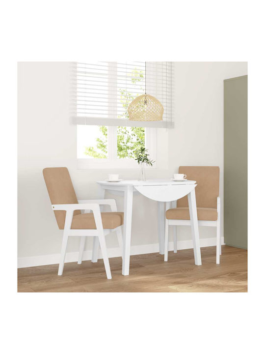 Wooden White Dining Chairs 2 Pieces 50x62.5x86.5cm