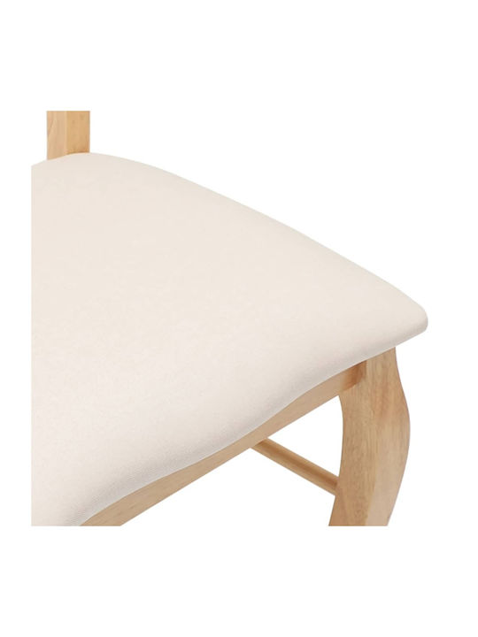 Dining Room Chairs Wooden Natural Solid Rubberwood 2 Pieces 48x53.5x99cm