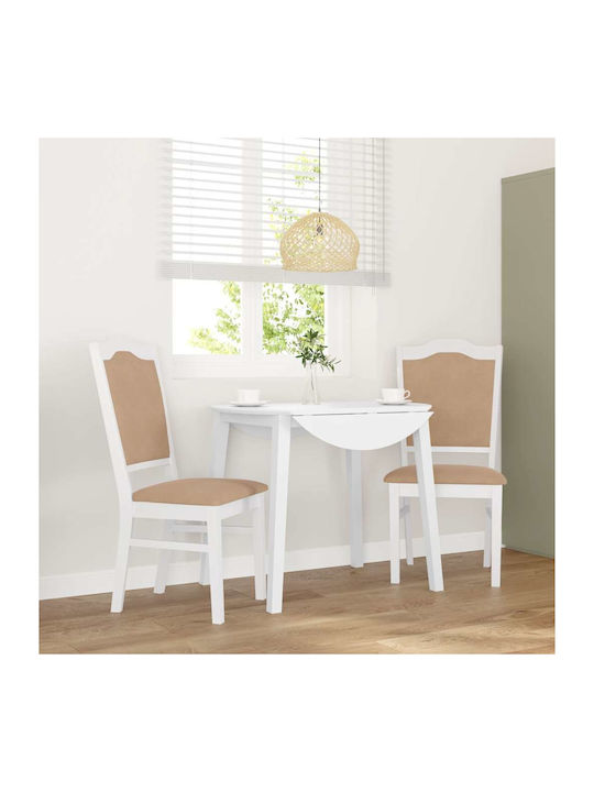 Wooden White Dining Chairs 2 Pieces 50.5x54.5x105.5cm